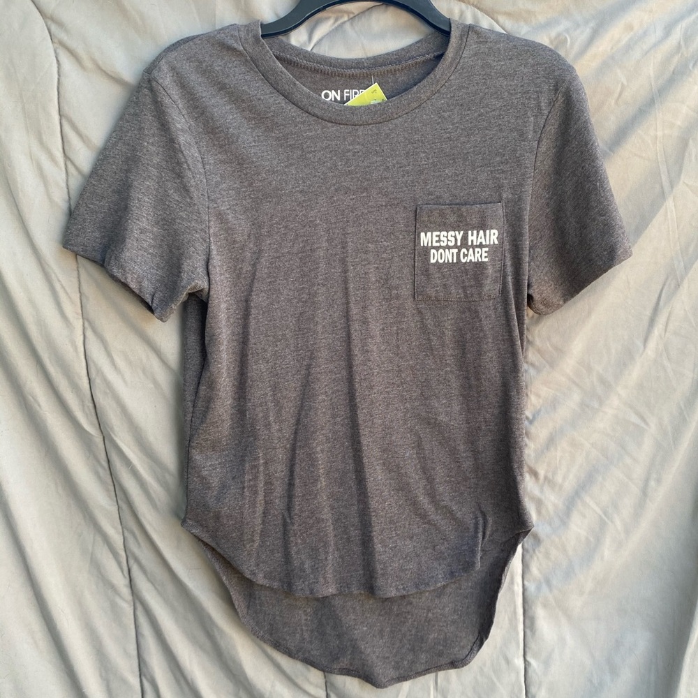 COPY - ‘Messy Hair Don’t Care’ gray t-shirt